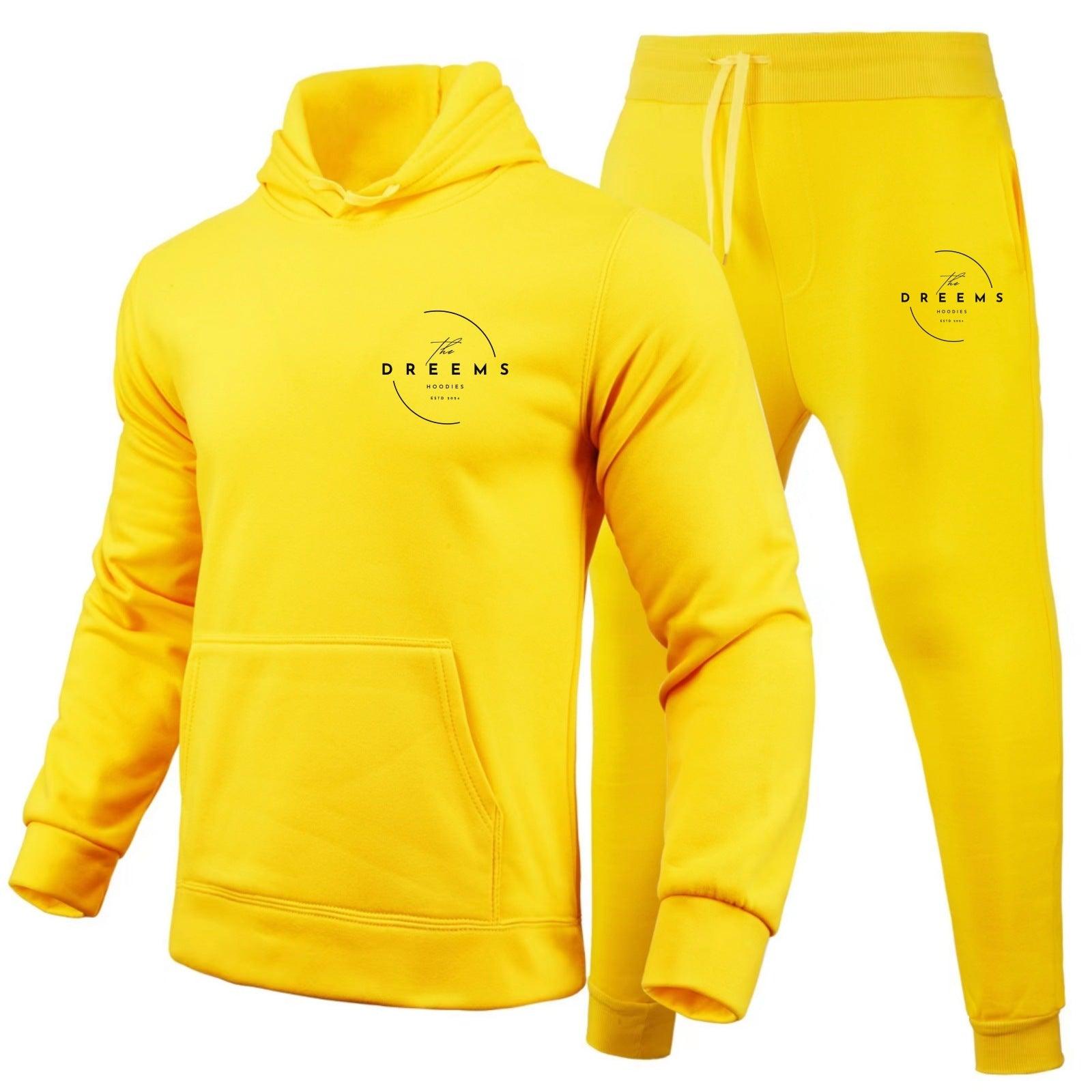 Dreems Men's Casual  Hoodie And Pants Two-piece Set