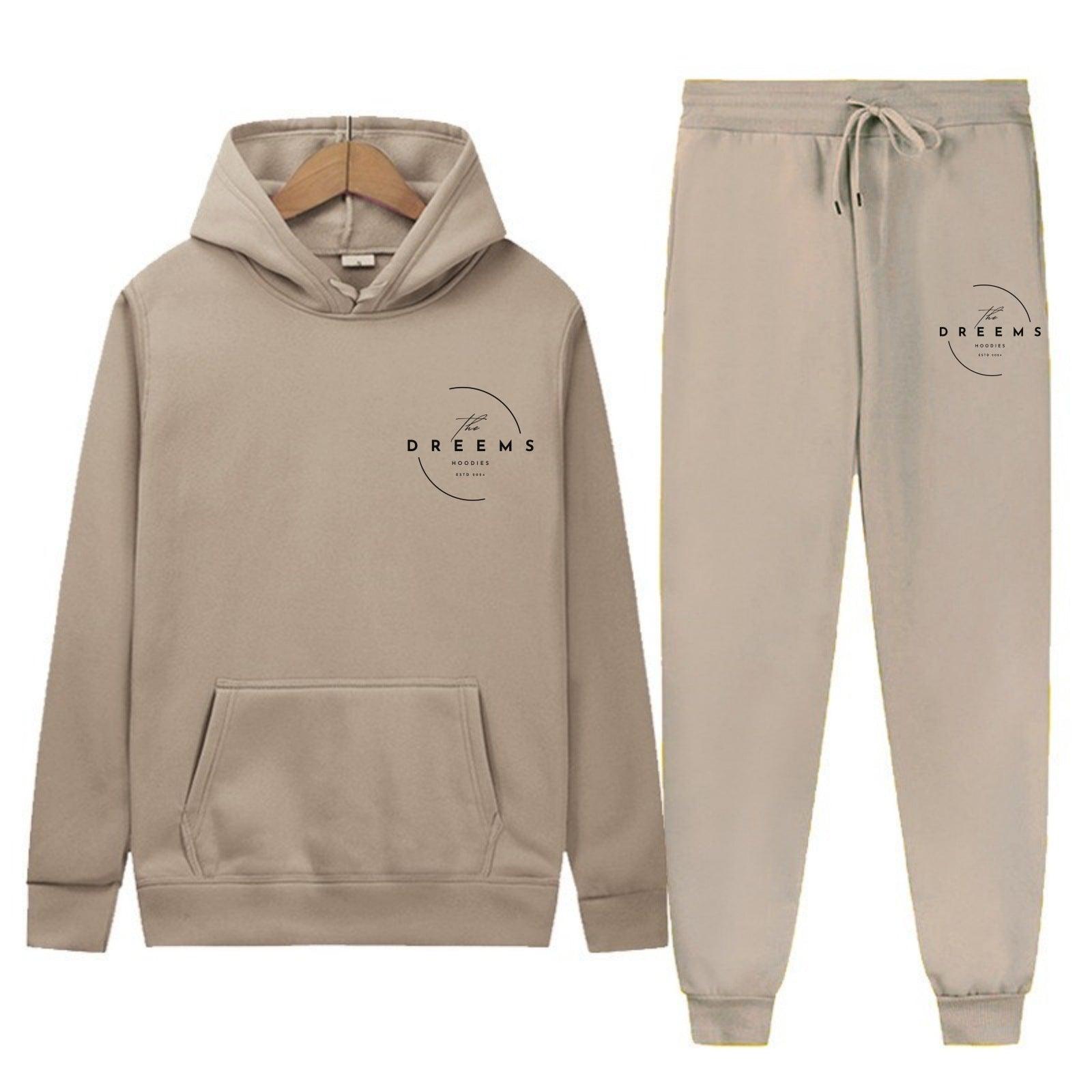 Dreems Men's Casual  Hoodie And Pants Two-piece Set