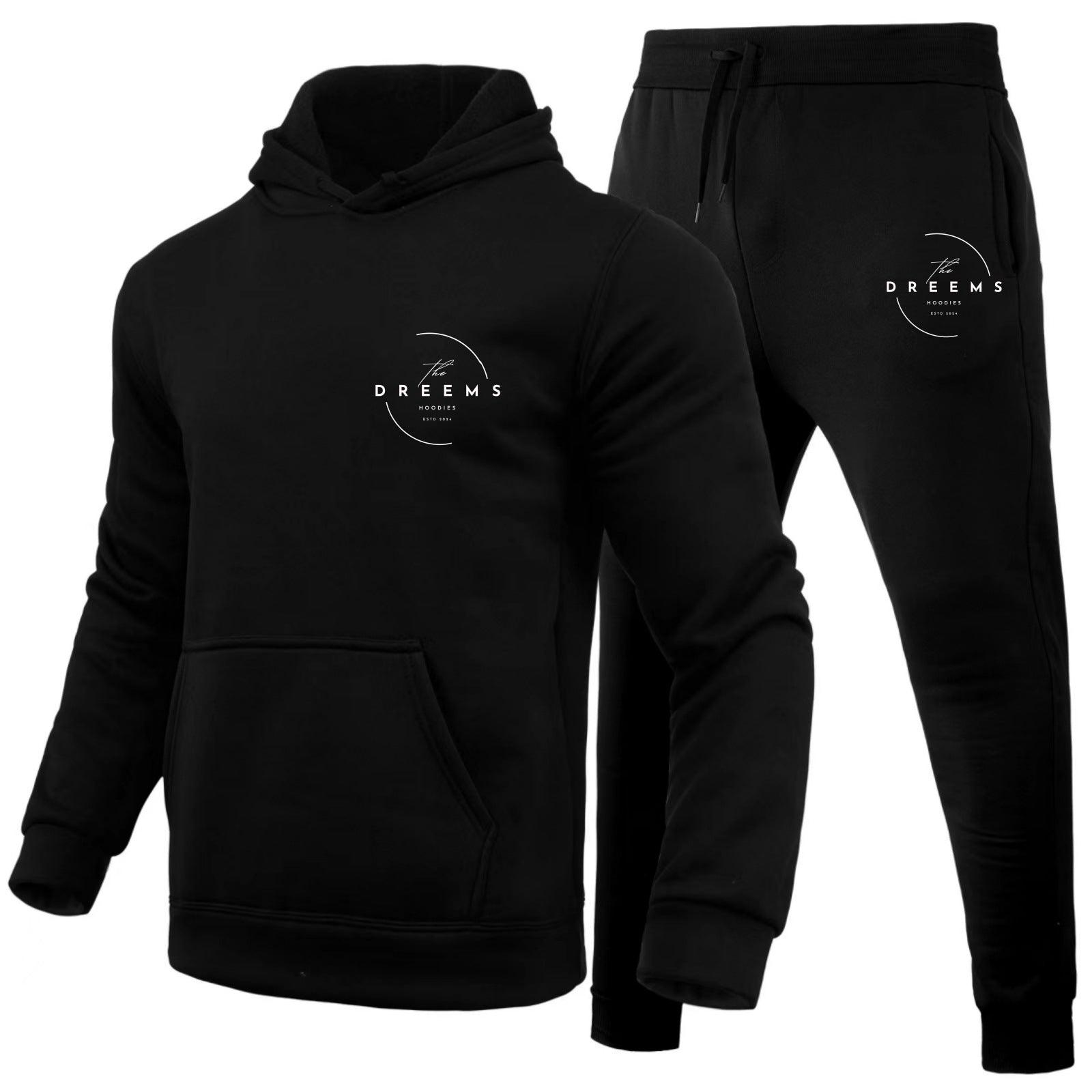 Dreems Men's Casual  Hoodie And Pants Two-piece Set