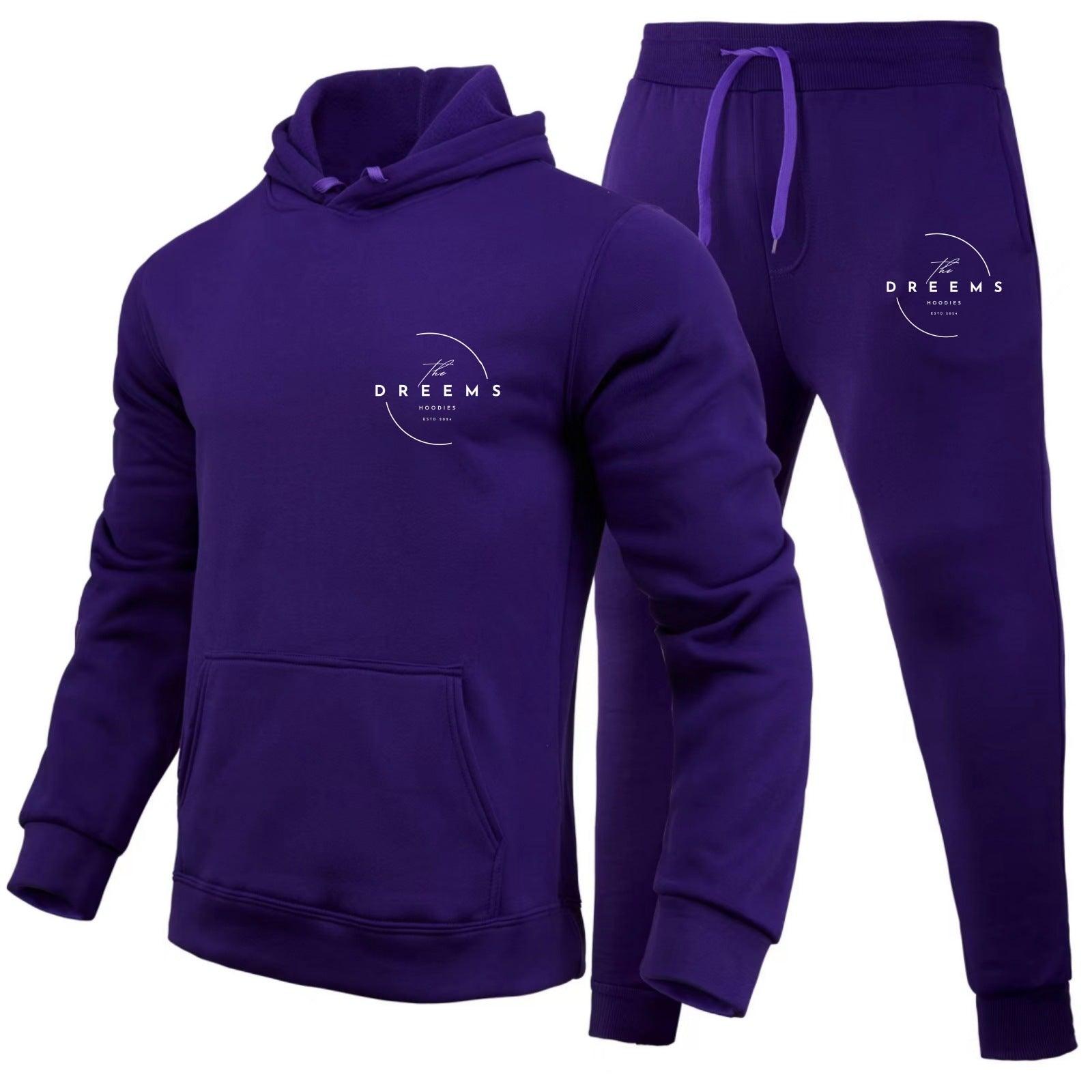 Dreems Men's Casual  Hoodie And Pants Two-piece Set