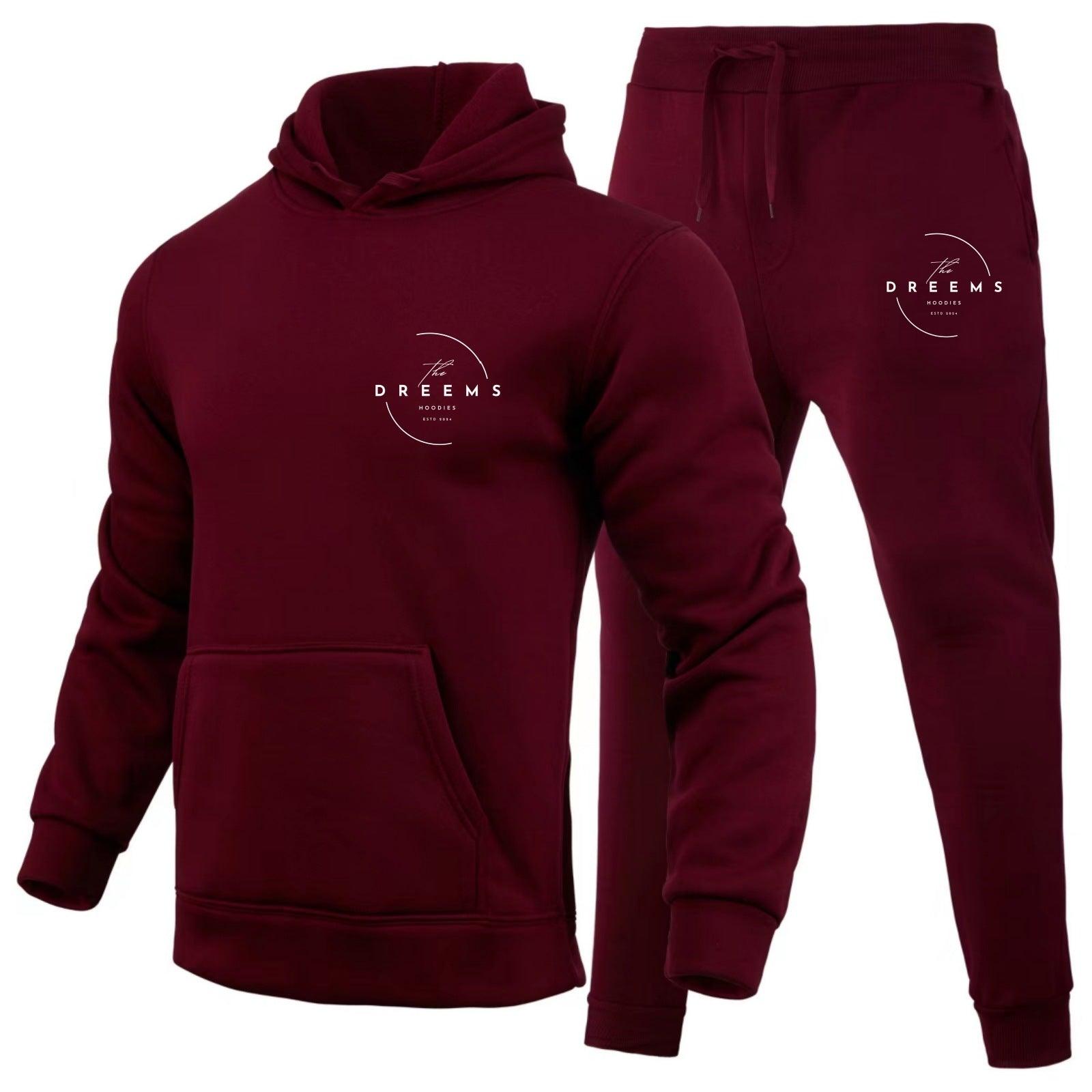 Dreems Men's Casual  Hoodie And Pants Two-piece Set