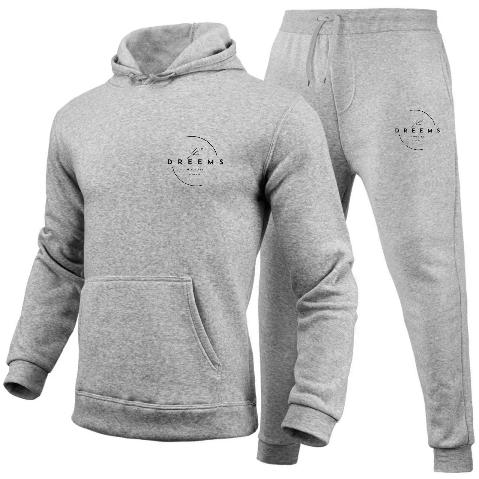 Dreems Men's Casual  Hoodie And Pants Two-piece Set