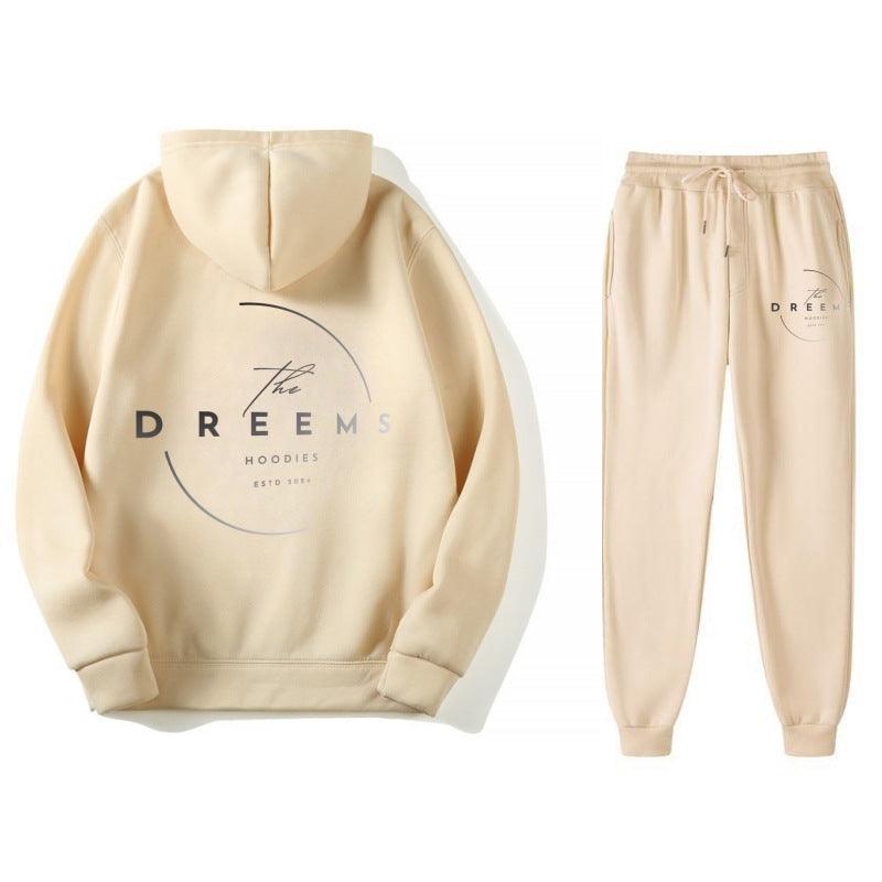 Dreems Women Snug Hooded Back Printed Sweater Pants