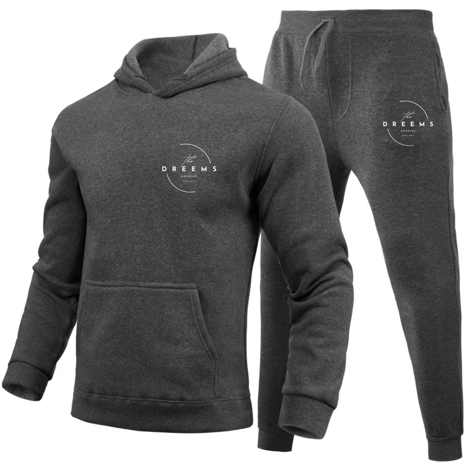 Dreems Men's Casual  Hoodie And Pants Two-piece Set